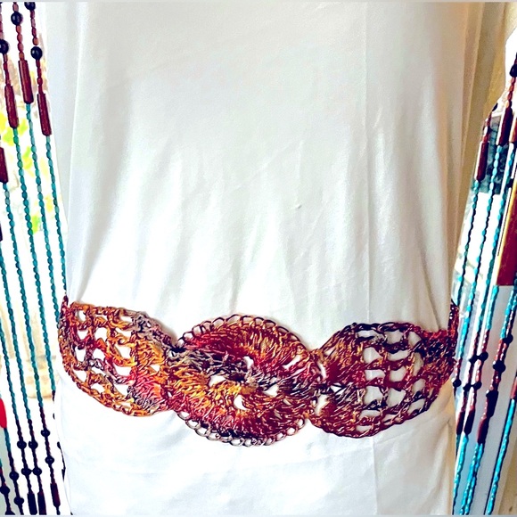 Vintage metal knit lace belt.